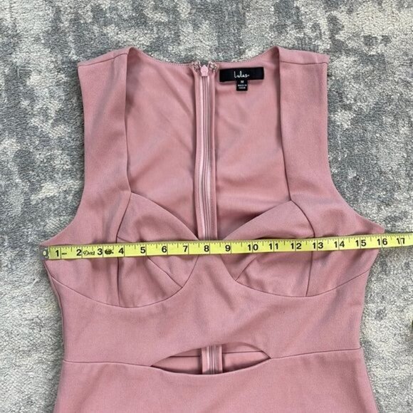 New Lulus Celebrating You Dusty Mauve Pink Cutout Bodycon Mini Dress Sz M - Picture 7 of 12